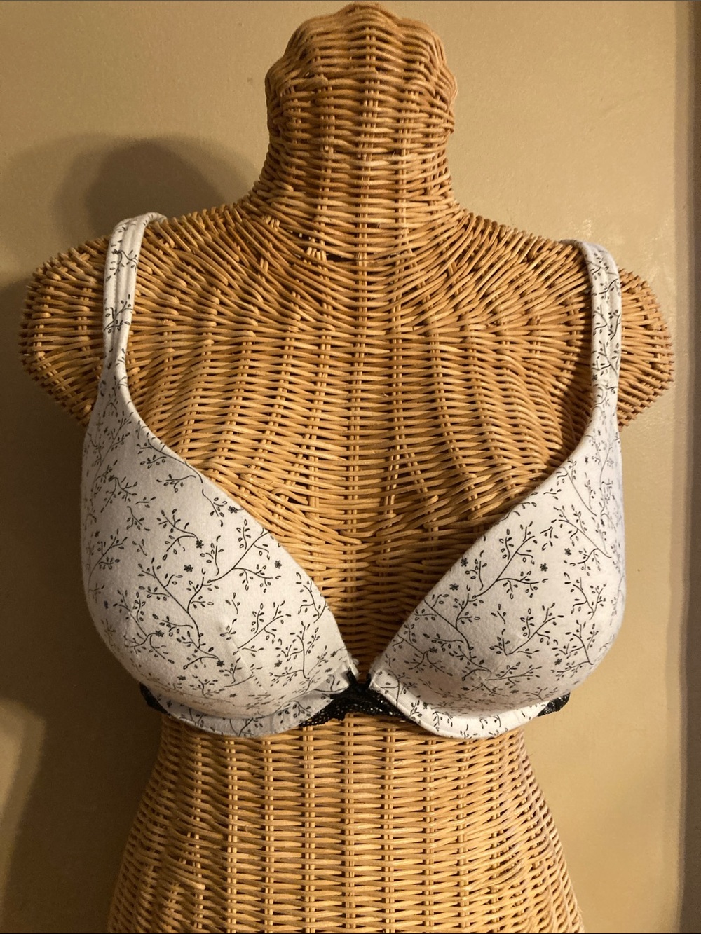 Cacique Women's White Floral Lace-Trim Push-Up Bra 40C